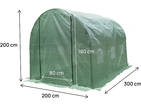 HABITAT ET JARDIN - Bâche pour serre tunnel de jardin "Lys" - 6 m² - 130g - Vert - large