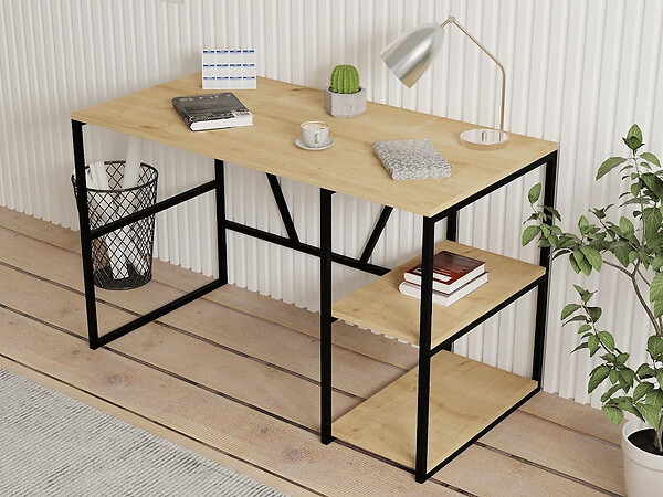 HABITAT ET JARDIN - Bureau en bois "Caste" - 120 x 60 x 74 cm - Beige - large
