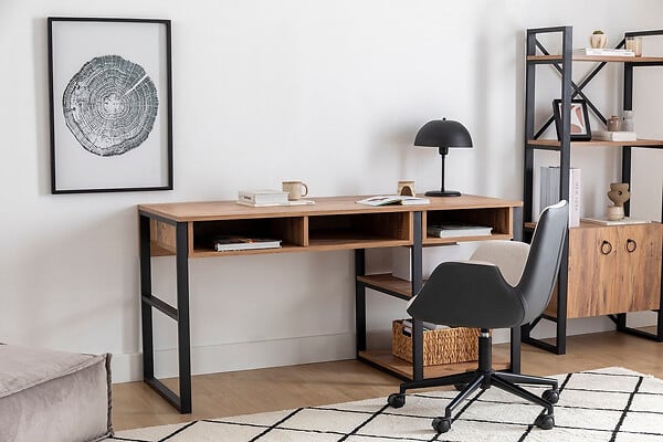 HABITAT ET JARDIN - Bureau en bois "Emro" - 150 x 58 x 75 cm - Marron - large