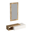 HABITAT ET JARDIN - Console avec miroir en bois "Vien " - 82 x 29 x 15 cm - Blanc - vignette