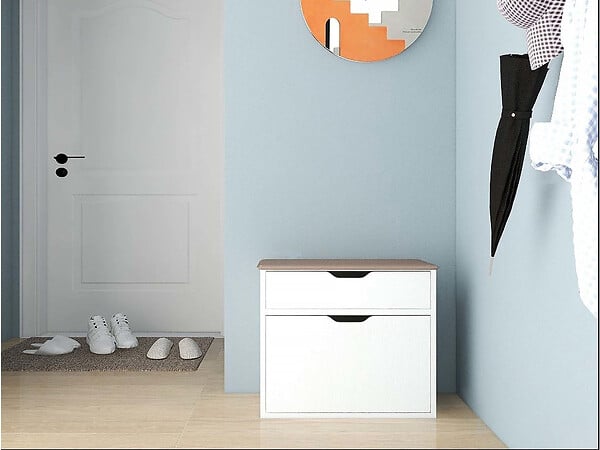 HABITAT ET JARDIN - Meuble à chaussures "Wade" - 60 x 23.8 x 68 cm - Blanc - large