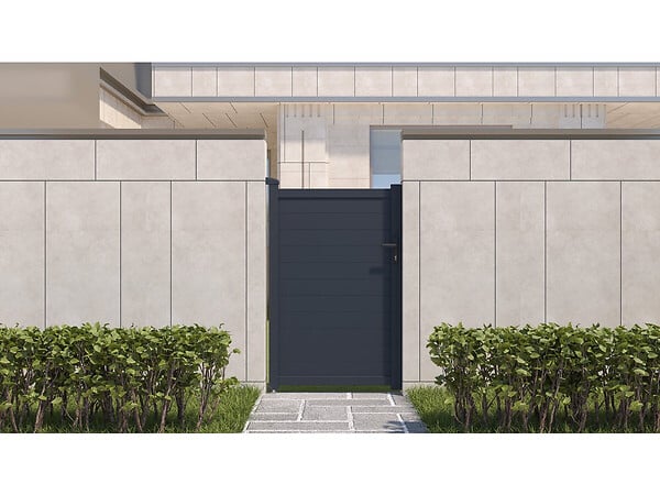 HABITAT ET JARDIN - Portillon aluminium "Marc" - 101.2 x 155.9 cm - Gris - large