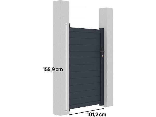 HABITAT ET JARDIN - Portillon aluminium "Marc" - 101.2 x 155.9 cm - Gris - large