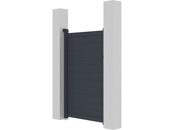 HABITAT ET JARDIN - Portillon aluminium "Marc" - 101.2 x 155.9 cm - Gris - large