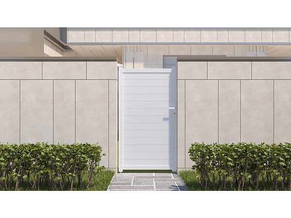 HABITAT ET JARDIN - Portillon aluminium "Eric" - 101.2 x 180.9 cm - Blanc - large