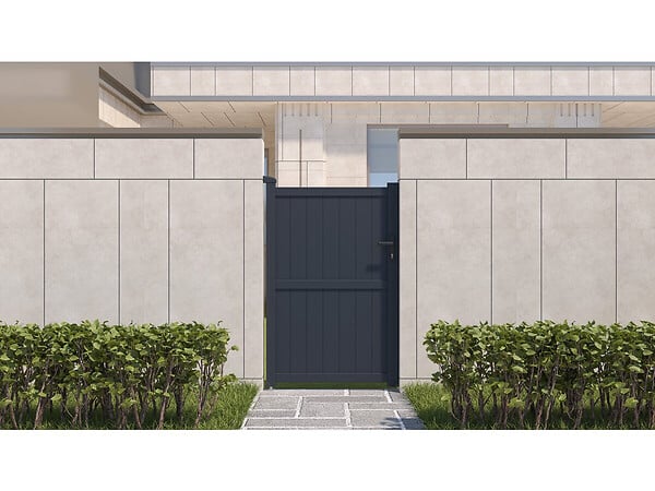 HABITAT ET JARDIN - Portillon aluminium "Maurice" - 101.2 x 155.9 cm - Gris - large