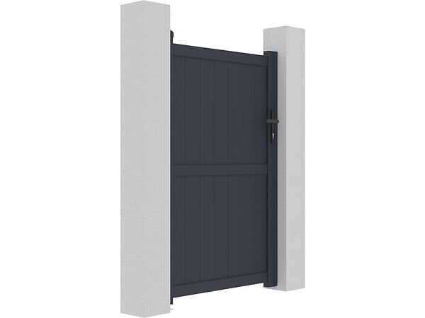 HABITAT ET JARDIN - Portillon aluminium "Maurice" - 101.2 x 155.9 cm - Gris - large