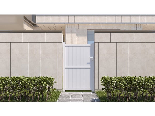 HABITAT ET JARDIN - Portillon aluminium "Lola" - 101.2 x 155.9 cm - Blanc - large