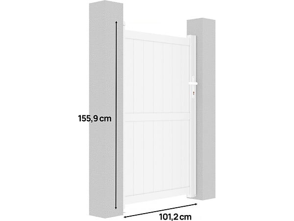 HABITAT ET JARDIN - Portillon aluminium "Lola" - 101.2 x 155.9 cm - Blanc - large