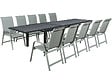 HABITAT ET JARDIN - Table extensible et chaises de jardin en aluminium "Lagos" - 200/320 x 105 x 76 cm - 10 chaises - Gris clair - vignette