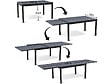 HABITAT ET JARDIN - Table extensible et chaises de jardin en aluminium "Lagos" - 200/320 x 105 x 76 cm - 10 chaises - Gris clair - vignette