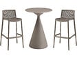 HABITAT ET JARDIN - Table et chaises hautes de jardin bistrot empilables "Néora" - 2 places - Taupe - vignette
