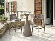 HABITAT ET JARDIN - Table et chaises hautes de jardin bistrot empilables "Néora" - 2 places - Taupe - vignette