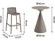 HABITAT ET JARDIN - Table et chaises hautes de jardin bistrot empilables "Néora" - 2 places - Taupe - vignette