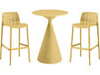 HABITAT ET JARDIN - Table et chaises hautes de bistrot empilables "Vaena" - 2 places - Jaune - vignette