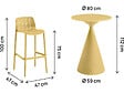 HABITAT ET JARDIN - Table et chaises hautes de bistrot empilables "Vaena" - 2 places - Jaune - vignette