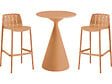 HABITAT ET JARDIN - Table et chaises hautes de bistrot empilables "Vaena" - 2 places - Orange - vignette