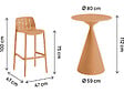 HABITAT ET JARDIN - Table et chaises hautes de bistrot empilables "Vaena" - 2 places - Orange - vignette