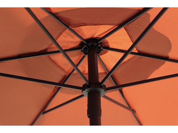 HABITAT ET JARDIN - Table et chaises de jardin avec parasol en métal "Convivia" - 4 places - Terracotta - large