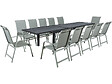 HABITAT ET JARDIN - Table extensible et chaises de jardin en aluminium "Lagos" - 200/320 x 105 x 76 cm - 12 chaises - Gris clair - vignette