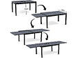 HABITAT ET JARDIN - Table extensible et chaises de jardin en aluminium "Lagos" - 200/320 x 105 x 76 cm - 12 chaises - Gris clair - vignette