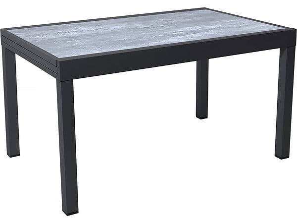 HABITAT ET JARDIN - Table extensible et chaises de jardin en aluminium "Lagos" - 140/280 x 90 x 76 cm - 8 places - Gris clair - large