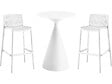 HABITAT ET JARDIN - Table et chaises hautes de jardin bistrot empilables "Néora" - 2 places - Blanc - vignette