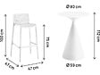 HABITAT ET JARDIN - Table et chaises hautes de jardin bistrot empilables "Néora" - 2 places - Blanc - vignette