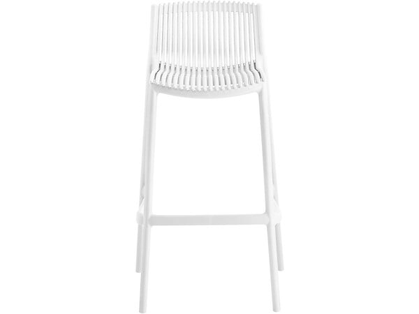 HABITAT ET JARDIN - Table et chaises hautes de jardin bistrot empilables "Néora" - 2 places - Blanc - large