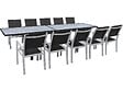 HABITAT ET JARDIN - Table extensible et chaises de jardin en aluminium "Lagos" - 200/320 x 105 x 76 cm - 10 chaises - Noir - vignette
