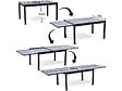 HABITAT ET JARDIN - Table extensible et chaises de jardin en aluminium "Lagos" - 200/320 x 105 x 76 cm - 10 chaises - Noir - vignette