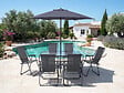 HABITAT ET JARDIN - Table et chaises de jardin avec parasol en métal "Convivia" - 6 places - Gris anthracite - vignette