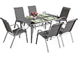 HABITAT ET JARDIN - Table et chaises de jardin en textilène "cordoba + Porto" 6 personnes gris clair - vignette