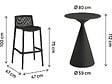 HABITAT ET JARDIN - Table et chaises hautes de jardin bistrot empilables "Néora" - 2 places - Noir - vignette