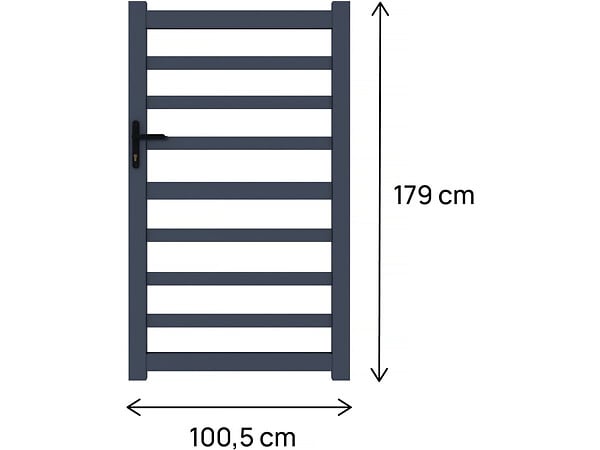 HABITAT ET JARDIN - Portillon aluminium ajouré "Marius" - 100 x 180 cm - Gris - large