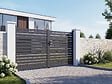 HABITAT ET JARDIN - Portail semi-ajouré en aluminium "Julien"- 340 x 140 cm - Gris - vignette