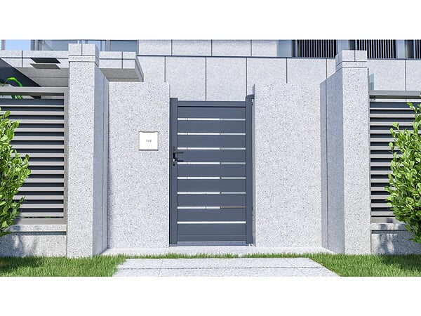 HABITAT ET JARDIN - Portillon en aluminium  "Bastien" - 100 x 176 cm - Anthracite - large