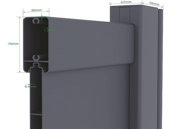 HABITAT ET JARDIN - Portillon en aluminium  "Bastien" - 100 x 176 cm - Anthracite - large
