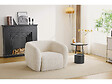 HABITAT ET JARDIN - Fauteuil tissu bouclette "Washington" - Blanc - vignette