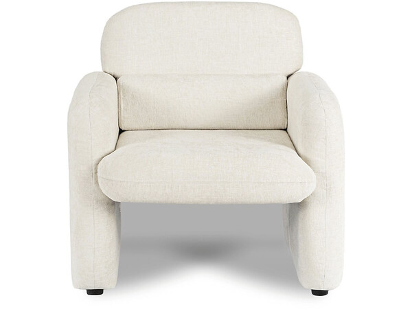 HABITAT ET JARDIN - Fauteuil lounge en tissu chiné "Cozmo" - 78 x 79 x 77 cm - Crème - large
