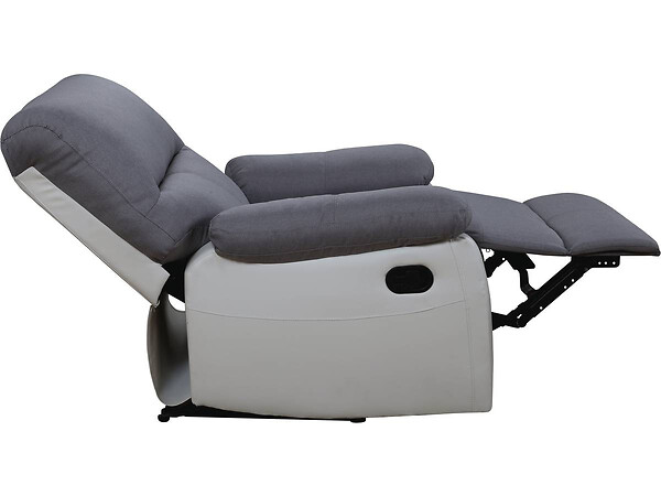 HABITAT ET JARDIN - Fauteuil relax "Lincoln" - 90 x 89 x 103 cm - Blanc/Gris clair - large