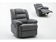 HABITAT ET JARDIN - Fauteuil relax "Buckingham" - 85 x 93 x 100 cm - Gris clair - vignette