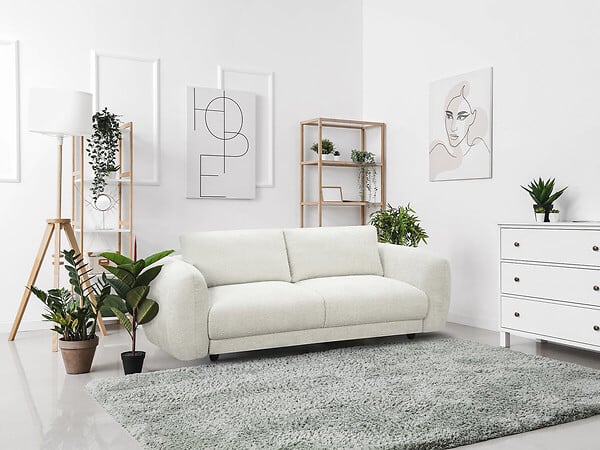 HABITAT ET JARDIN - Canapé droit en tissu chenille "Saint Germain S" - 3 places - Beige - large