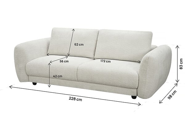 HABITAT ET JARDIN - Canapé droit en tissu chenille "Saint Germain S" - 3 places - Beige - large