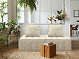 HABITAT ET JARDIN - Lot de 3 chauffeuses pour canapé modulables en tissu texturé "Velluto" - Beige - vignette