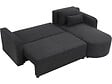 HABITAT ET JARDIN - Canapé d'angle convertible/réversible en tissu "Charles" - 3 places - Noir - vignette