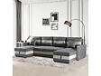 HABITAT ET JARDIN - Canapé panoramique convertible avec coffres de rangement "Antoine" - 5 places - Gris foncé/ Gris clair - vignette