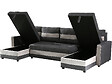 HABITAT ET JARDIN - Canapé panoramique convertible avec coffres de rangement "Antoine" - 5 places - Gris foncé/ Gris clair - vignette