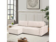 HABITAT ET JARDIN - Canapé d'angle convertible en tissu texturé "Montaigne" - 4 places - Beige - vignette