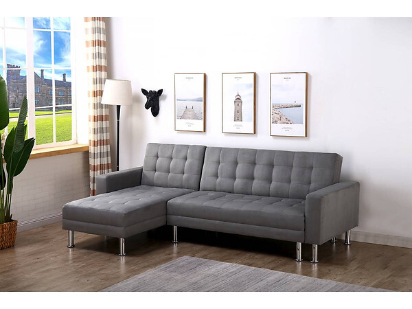 HABITAT ET JARDIN - Canapé d'angle convertible et réversible "Theo"- 4 places - Gris - large
